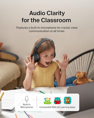 Belkin SoundForm Mini Bluetooth Kids Headphones with Case, 30H Battery Life | Toddler headphones with Case, 85dB Volume Limit, Built-in Mic, Wired Connection Option, iPad, Android Tablet, School, Travel - color: Black, style: Wireless (USB-C) + Case