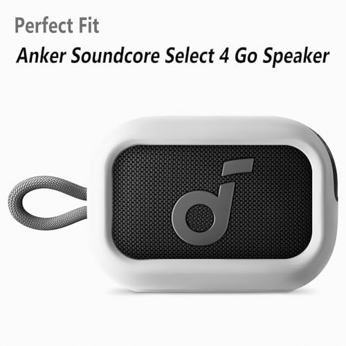 Geiomoo Silicone Case for Anker Select 4 Go Speaker, Protective Portable Scratch Shock Resistant Cover (White) - color: White