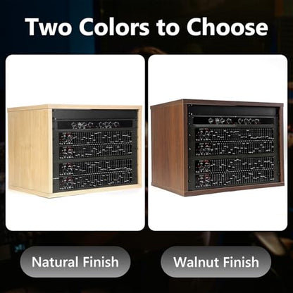 Wooden Desktop Studio Rack, 19-Inch Rack-Mount Compatible, 373mm Usable Depth, Threaded Rails, Natural or Walnut, 2U-8U (Walnut Woodgrain, 6U) - color: Walnut Woodgrain, size: 6U
