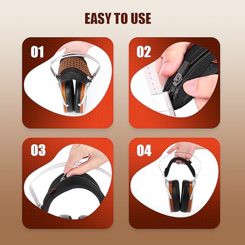 HE1000 Headband Cover Compatible with HIFIMAN HE1000/ HE1000se/ HE1000 V2 Headphones Thicker Sports Fabric Replacement Headphone Headband Cushion Pad Cover Headband Protector (Black)