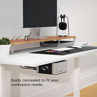 HumanCentric Under Desk Mount Compatible with Mac Studio, M4 M3 M2 M1 | Mounting Stand Bracket, Heat Dissipation, Anti-Scratch, Secure or Hide with Holder Case