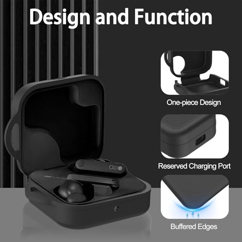 for CMF Buds 2 Plus/CMF Buds 2 / CMF Buds Pro 2 Case Cover, Soft Silicone Protective Earbuds Case, Headphones Case with Carabiner Accessories Set(Black) - color: Black