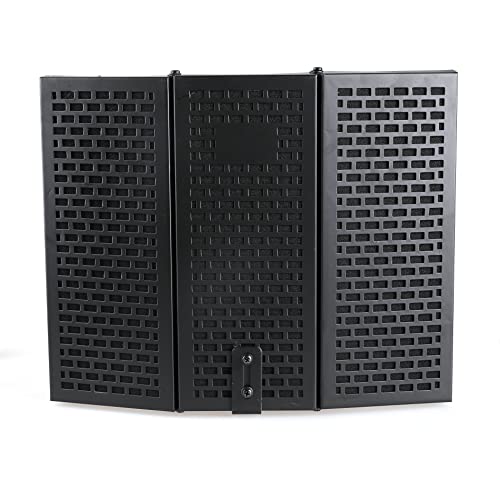 Microphone Isolation Shield, Foldable Mic Shield with Triple Sound Insulation, Reflection Filter with 3/8" and 5/8" Mic Threaded Mount