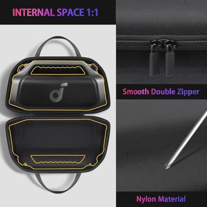 co2CREA for Soundcore Boom 2 Plus Outdoor Speaker Hard Protective Case | Portable Travel Design, Padded Interior, Detachable Shoulder Strap, Hand Strap And Strong Zipper For Easy Carrying