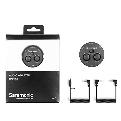 Saramonic Miniature 2-Channel 3.5mm Microphone & Audio Mixer with TRS & TRRS Output Cables for Cameras, Smartphones, Computers & More (AX1)