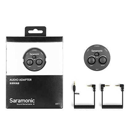 Saramonic Miniature 2-Channel 3.5mm Microphone & Audio Mixer with TRS & TRRS Output Cables for Cameras, Smartphones, Computers & More (AX1)