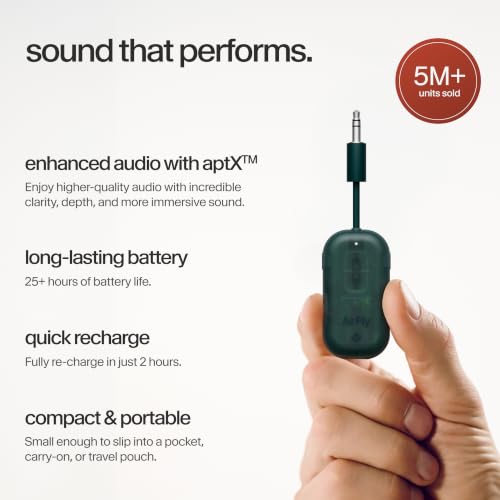 Twelve South AirFly Pro 2, Bluetooth Adapter, Pair 2 AirPods, Teal Ice | Pair 2 AirPods or Wireless Headphones – 3.5mm AUX Bluetooth Transmitter and Receiver for Cars, Boats, Treadmills, TVs & More - color: Teal Ice, style: AirFly Pro 2