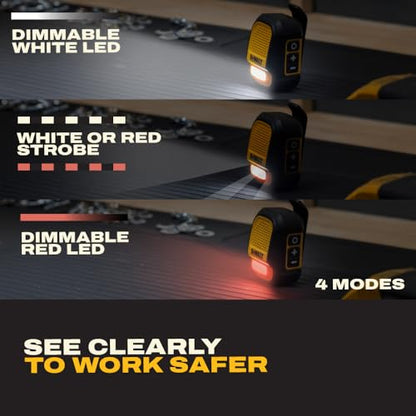 DEWALT Heavy Duty Wearable Bluetooth Speaker Pro Max (New Model) Jobsite Clip-On Mini Speaker w/LED Work Light, IP56 Water Resistant, 12H Runtime, Built-in Mic & Multi-Speaker Link - color: New