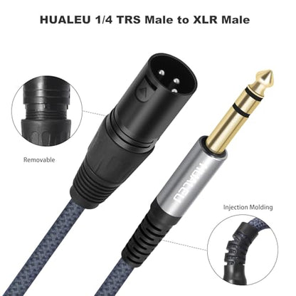 6Feet 1/4 TRS to 3Pin XLR Male Auido Cable,6.35mm TRS to XLR Male Braid Quarter inch Balanced Audio Cable for Mixer Power Amplifier-2Pack - color: 1/4 TRS To XLR M, size: 6feet(2pack)