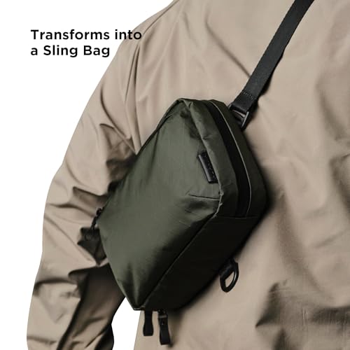 ALPAKA Elements Tech Case Tech 파우치 2.1L 케이블 백 그린 X-Pac VX21 | 내후성 원단, YKK 아쿠아가드 지퍼, 탈착식 어깨끈, 전자 제품 및 액세서리, 일상 업무 여행에 이상적 - color: Green-2.1L-X-Pac VX21