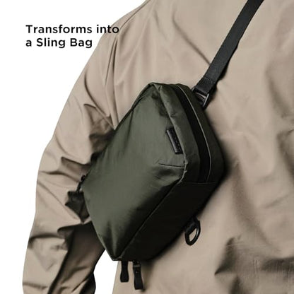ALPAKA Elements Tech Case Tech 파우치 2.1L 케이블 백 그린 X-Pac VX21 | 내후성 원단, YKK 아쿠아가드 지퍼, 탈착식 어깨끈, 전자 제품 및 액세서리, 일상 업무 여행에 이상적 - color: Green-2.1L-X-Pac VX21