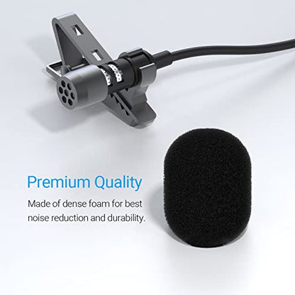 Foam Cover for Lavalier Lapel Microphone, Windscreen for Mini Clip-On Lav MIC, 10-Pack 10mm - color: Foam Cover, 10-Pack