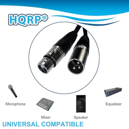 HQRP 25ft 3-pin XLR Male to XLR Female Microphone Cable, Compatible with RODE NT1000, NT2-A; Compatible with Shure PG48-XLR, PG57-XLR, PG58-XLR, PG81-XLR Microphones