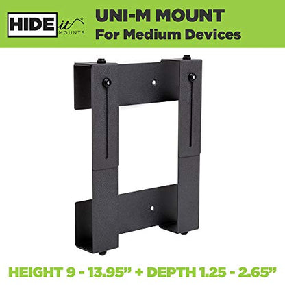 HIDEit Mounts Uni-M PS3 Slim Wall Mount - American Company - Keeps the Console Cool - Heavy Steel Cable Box Holder - Behind TV Satellite Receiver & DVD Mount - size: Medium