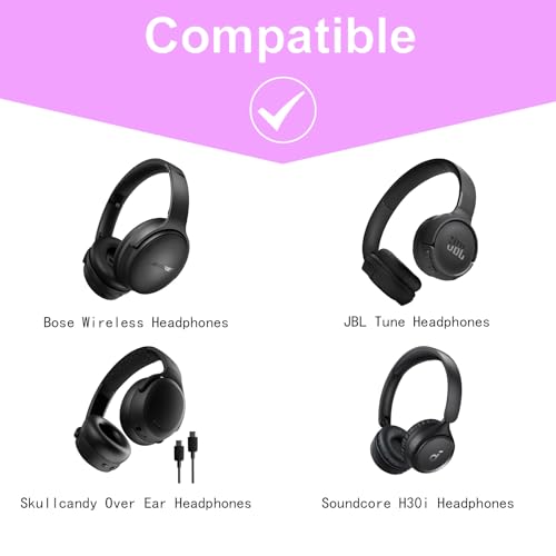 XANAD Hard Case for Bose QuietComfort, QC Ultra, QC 45, QC 35, QC45 SE, QC SE or Skullcandy Crusher Evo, Hesh ANC, Hesh Evo, Crusher ANC 2, Crusher, Riff 2 Noise Headphones（Outer Purple+Inner Purple） - color: Outer Purple+Inner Purple