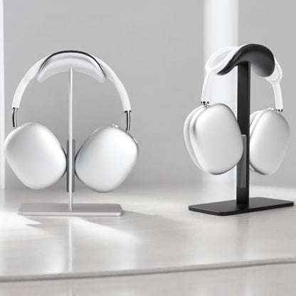 Headphone Stand for AirPods Max 2 & 1 Auto Sleep Mode, Black | Aluminum Pole & Stable Base, Anti-Scratch ABS Headset Holder, Anti-Scratch Touch Surface, Universal Compatibility - color: Black