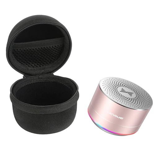 LENRUE Portable Wireless Bluetooth Speaker with Built-in-Mic,Handsfree Call,AUX Line,HD Sound and Bass for iPhone Ipad Android Smartphone and More (Pink+case) - color: Pink+case