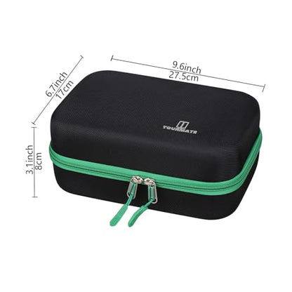 Tourmate Hard Storage Case Compatible for YAMAHA MG06X/MG06 6-Input/AG03/AG03 MK 2/AG06MK 2 Stereo Mixer, Protective Hard Shell Carrying Bag(CASE ONLY) (Black & Green) - color: Green Zipper
