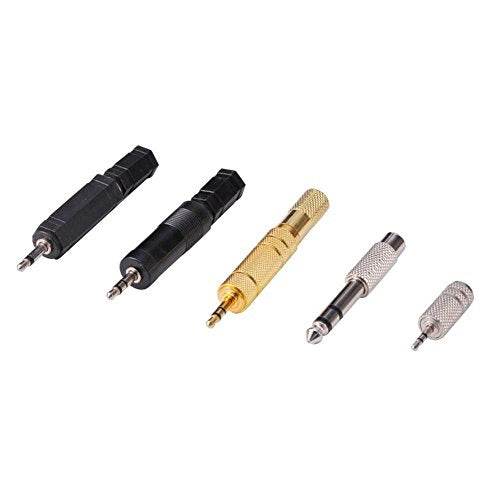 Nightwolf 8 Pieces Audio Adapter Set - Gold Stereo 6.35mm 1/4inch to 3.5mm 1/8inch and 3.5mm to 2.5mm Mic Plug Connector