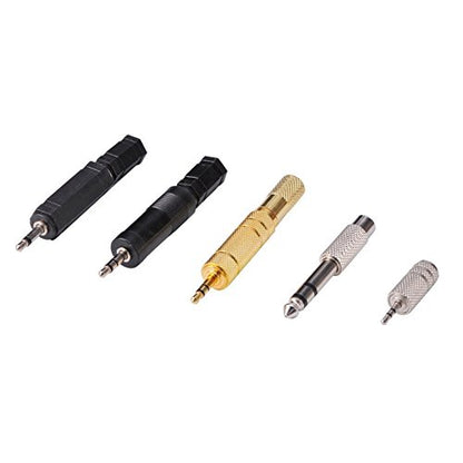 Nightwolf 8 Pieces Audio Adapter Set - Gold Stereo 6.35mm 1/4inch to 3.5mm 1/8inch and 3.5mm to 2.5mm Mic Plug Connector