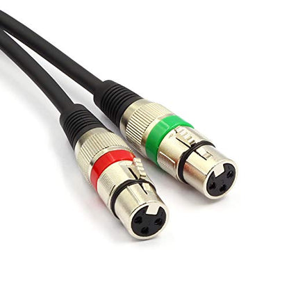 Dual XLR Female to RCA Cable,2 XLR to 2 RCA Male Phono Plug HiFi Audio Cable for Amplifier Mixer Microphone Patch Cable (10FT/3M) - color: 3m(2 XLRF-2 RCAM)