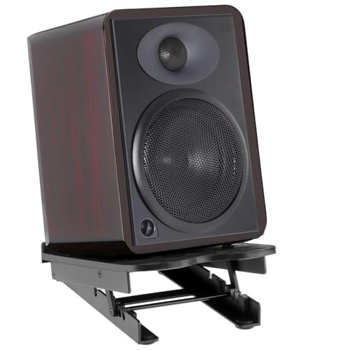 Studio Monitor & Bookshelf Speaker Stand, 5" Adjustable Tilt | w/ Anti-Vibration 5°, 10°, 13°, 15° Angles, 16 lb Load Capacity, Non-Slip Rubber Feet, Studio & Home Audio Experience(Single)