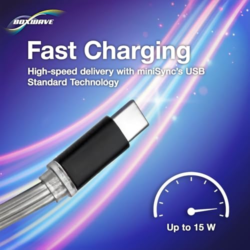 BoxWave Cable Compatible with Audio-Technica ATR2100x-USB - miniSync - USB-A to USB Type-C, Retractable Cable 5 Pre-Set Lengths Avoid Tangles