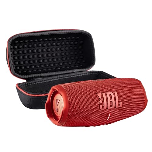 JBL Charge 5 Wireless Bluetooth Speaker (Red) | Rugged IP67 Waterproof Outdoor Audio with Deep Bass & 20H Playtime | Includes Protective Travel Case for Beach, Hiking, Camping, and More - color: Red