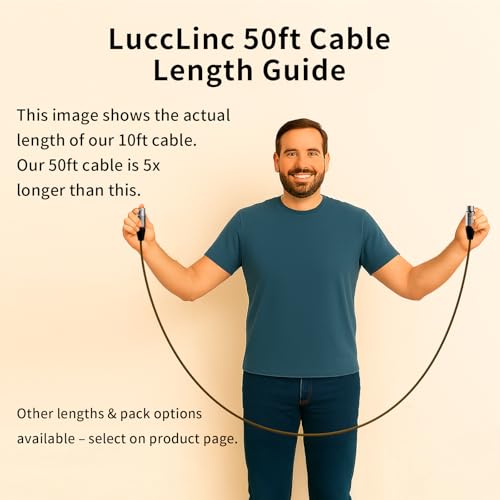 50ft XLR Cables 6 Pack, Long Balanced Microphone Cords, Nylon Braided Microphone Cable, Male to Female Audio Cord, Braided Shield for Studio DJ - size: 50 Feet, style: 6 Pack