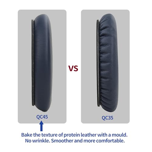 Replacement Ear Pads for Bose QuietComfort 45 QC35 QC35ii QC25 QC15 Over-Ear Headphones with Protein Leather& Memory Foam (Navy Blue) - color: QC45 Navy Blue