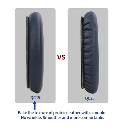 Replacement Ear Pads for Bose QuietComfort 45 QC35 QC35ii QC25 QC15 Over-Ear Headphones with Protein Leather& Memory Foam (Navy Blue) - color: QC45 Navy Blue