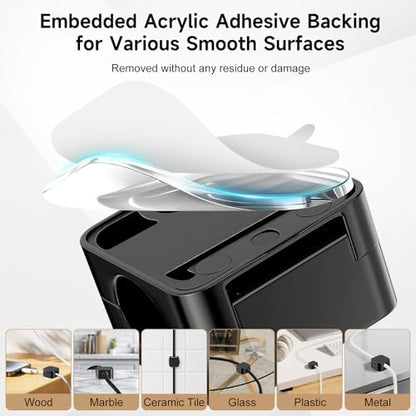 10 Pack Magnetic Cable Clips, Cord Organizer with Strong Adhesive