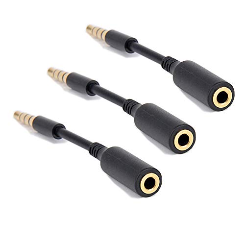 3-Pack AUX Headphone 3.5mm Extension Cable - Male to Female Extender Audio Auxiliary Jack Adapter Wire Cord Plug Connector for iPhone iPod iPad, Smartphone Tablet, Home Car Speaker System (3 INCH) - size: 3 Pack