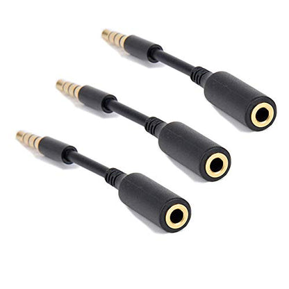 3-Pack AUX Headphone 3.5mm Extension Cable - Male to Female Extender Audio Auxiliary Jack Adapter Wire Cord Plug Connector for iPhone iPod iPad, Smartphone Tablet, Home Car Speaker System (3 INCH) - size: 3 Pack