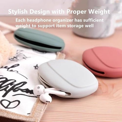 Silicone Headphone Organizer - 3 Pcs Data Cable Storage Case - Mini Key Box - Portable Wired Headset Storage Bag for Earbuds, Keys, USB Drives