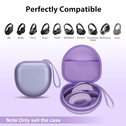 Headphone Case Compatible with JBL/Beats/BERIBES/Jlab/Picun/TOZO/KVIDIO/Soundcore Anker/Skullcandy Noise Cancelling Over-Ear Headphones, Pearl Purple - color: Pearl Purple