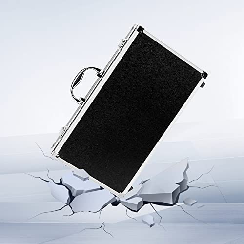 Musiin Pro Medium Size Audio Device Microphone Carrying Case, Customizable case with Pre-Diced Foam, Aluminum Alloy Sturdy Build, Ideal Compatible with Audio Device Wireless Mic System Storage cover - color: Black