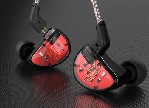 KZ AS10 Five-Driver Universal-Fit in-Ear Musicians’ Monitors Stereo High Fidelity in-Ear Musicians Monitors with Removable Braided Audio Cable (Black with Mic) - size: Black with Mic