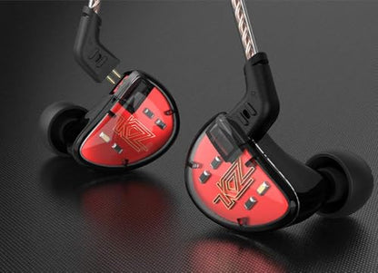 KZ AS10 Five-Driver Universal-Fit in-Ear Musicians’ Monitors Stereo High Fidelity in-Ear Musicians Monitors with Removable Braided Audio Cable (Black with Mic) - size: Black with Mic