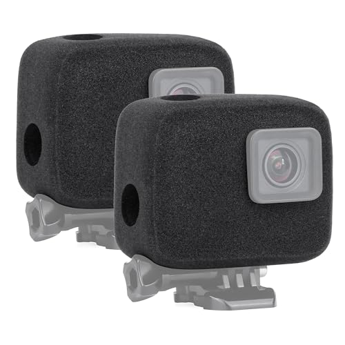 SOONSUN 2-Pack Windslayer Cover for GoPro Hero 5/6/7 Black, White, Silver | Wind Noise Reduction, Wind Muff Foam Windscreen, Clearer Audio for Cycling, Motorcycle Riding, Skiing and Outdoor Recording