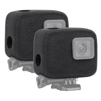 SOONSUN 2-Pack Windslayer Cover for GoPro Hero 5/6/7 Black, White, Silver | Wind Noise Reduction, Wind Muff Foam Windscreen, Clearer Audio for Cycling, Motorcycle Riding, Skiing and Outdoor Recording