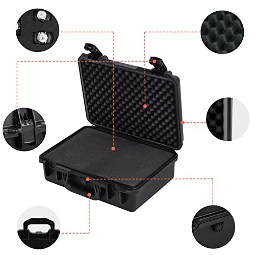 MEIJIA Premium Waterproof Hard Camera Case,Hard case with customizable fit foam,Full Protection with Light&Convenient Design,Elegant Black (18.3"x13.4"x6.7") - size: 18.3"x13.4"x6.7"