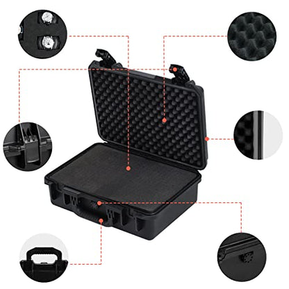 MEIJIA Premium Waterproof Hard Camera Case,Hard case with customizable fit foam,Full Protection with Light&Convenient Design,Elegant Black (18.3"x13.4"x6.7") - size: 18.3"x13.4"x6.7"