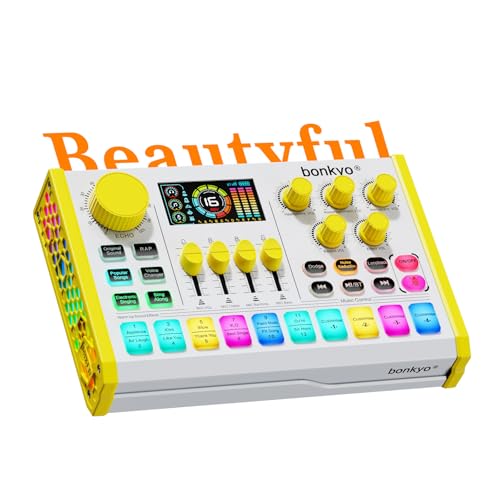 Z10 Live Sound Card, Professional Audio Mixer, Voice Changer & Noise Reduction, Metal Body & Color Screen, 2000mAh Battery, Adjustable Lighting Effects, DJ Mixer for Gaming/Podcasting/Karaoke