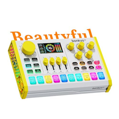 Z10 Live Sound Card, Professional Audio Mixer, Voice Changer & Noise Reduction, Metal Body & Color Screen, 2000mAh Battery, Adjustable Lighting Effects, DJ Mixer for Gaming/Podcasting/Karaoke