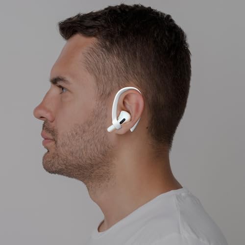 2 Pairs [M&L] Ear Hooks for All AirPods Models. White | Upgraded Anti Slip Sports Clip Hooks, AirPods Pro 3, 2, Pro, AirPods 4, 3, 2 & 1, Friendly to Glasses Wearers - color: White(Middle+Large)