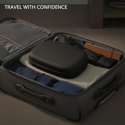 Sleek Hard Shell Design Over-Ear Headphone Case, Compact EVA Travel Protection with Secure Zipper (1 Count)