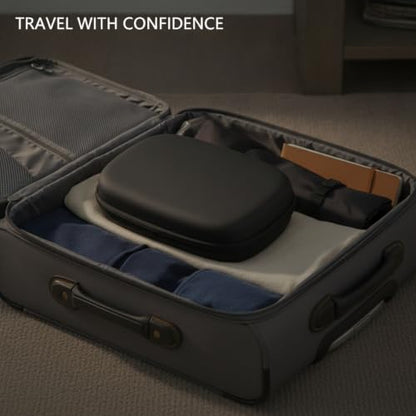 Sleek Hard Shell Design Over-Ear Headphone Case, Compact EVA Travel Protection with Secure Zipper (1 Count)