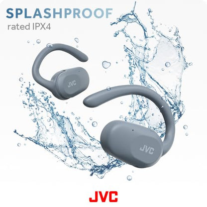 JVC nearphones Open Ear True Wireless Headphones with Pivot Motion Mecanism, 16mm Large Drivers Sound, Single Ear use, BT 5.4, Long Battery Life (up to 26 Hours) - HANP40TA (Blue) - color: Blue