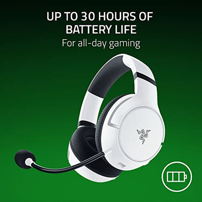 Razer Kaira HyperSpeed Wireless Gaming Headset for Xbox Series X|S, Xbox One, PC: TriForce 50mm Drivers - HyperClear Cardioid Mic - Low Latency Bluetooth - Up to 30 Hour Battery Life - White - color: White, style: Kaira HyperSpeed